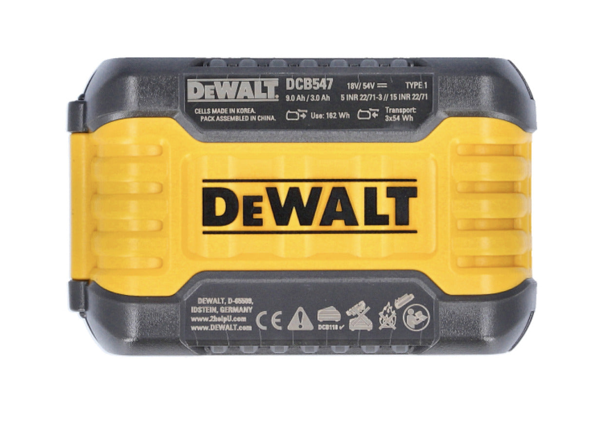 Dewalt DCB547 18v 54v XR Flexvolt 9.0Ah Battery DCB118 Fast